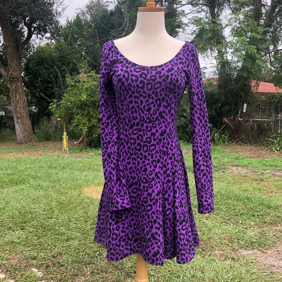 Betsey Johnson purple leopard print dress NWT - Picture 4 of 8